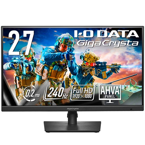 アイオーデータ　２４０Ｈｚ対応ＡＨＶＡパネル採用２７型ゲーミングモニター「ＧｉｇａＣｒｙｓｔａ」　ブラック　５年保証　ＬＣＤ－ＧＤ２７１ＵＡＸ　１台1