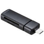 サンワサプライ　ＵＳＢ　５Ｇｂｐｓ　Ｔｙｐｅ－Ｃカードリーダー（ＳＤ・ｍｉｃｒｏＳＤ対応）　ＡＤＲ－５ＴＣＭＳＤ１ＢＫ　１個