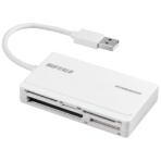 バッファロー　ＵＳＢ２．０　マルチカードリーダー　ＵＨＳ－Ｉ　対応ケーブル収納モデル　ホワイト　ＢＳＣＲ５００Ｕ２ＷＨ　１個