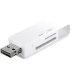 バッファロー どっちもUSBカードリーダー/ライター どっちもUSBコネクター採用 ホワイト BSCRD05U2WH 1個