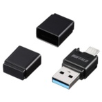 バッファロー　ＵＳＢ３．０　Ｔｙｐｅ－Ａ／ｍｉｃｒｏＢ対応　ｍｉｃｒｏＳＤ専用カードリーダー／ライター　ブラック　ＢＳＣＲＭ１１０Ｕ３ＢＫ　１個
