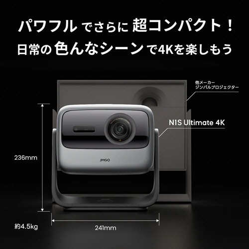 ジェイエムゴー　プロジェクターＮ１Ｓ　Ｕｌｔｉｍａｔｅ　４Ｋ　ジンバルスタンド　３３００ＩＳＯルーメン　Ｊ９２－５Ｄ５－Ｕ　１台7