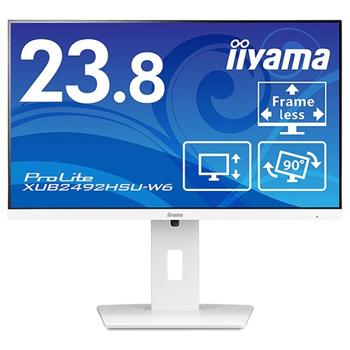 ｉｉｙａｍａ　ＰｒｏＬｉｔｅ　２３．８型ワイド液晶ディスプレイ　ホワイト　ＸＵＢ２４９２ＨＳＵ－Ｗ６　１台1