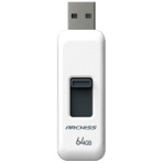 アーキス USB2.0 スライド式フラッシュメモリ 64GB ホワイト AS-064GU2-PSW 1個