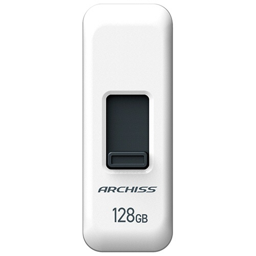アーキス　ＵＳＢ２．０　スライド式フラッシュメモリ　１２８ＧＢ　ホワイト　ＡＳ－１２８ＧＵ２－ＰＳＷ　１個3