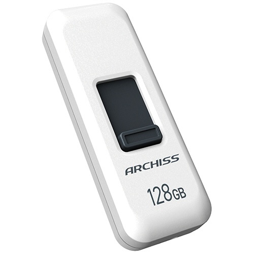 アーキス　ＵＳＢ２．０　スライド式フラッシュメモリ　１２８ＧＢ　ホワイト　ＡＳ－１２８ＧＵ２－ＰＳＷ　１個4