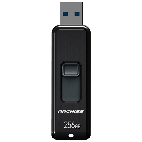アーキス　ＵＳＢ３．２（Ｇｅｎ１）　スライド式フラッシュメモリ　２５６ＧＢ　ブラック　ＡＳ－２５６ＧＵ３－ＰＳＢ　１個1