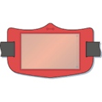つくし工房　ｅ腕章　透明ポケット付き　赤　ロングゴムバンド付　ＷＥ－１２４Ｌ　１枚