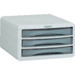 ＴＲＵＳＣＯ　プラスチックレターケース　Ａ４浅型タイプ　３段　ＰＡ４－Ｓ３　１台