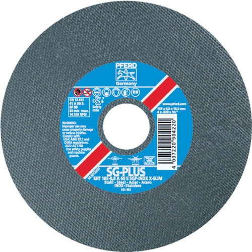 【２５枚単位でご注文ください】　ＰＦＥＲＤ　切断砥石　ＳＧ－ＥＬＡＳＴＩＣ　１０５×１．０×１５　Ａ６０Ｓ　ＥＨＴ１０５ＳＧＥ９４１５２２　１枚1