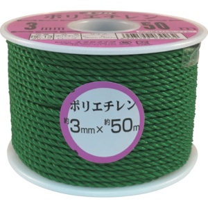 ユタカメイク　ロープ　ＰＥカラーロープボビン巻　３ｍｍ×５０ｍ　グリーン　ＲＥ－１３　１巻1