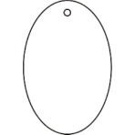ＴＲＵＳＣＯ　白無地板　楕円型　４５×３０×２ｍｍ　Ｔ８８６－４９　１パック（５枚）