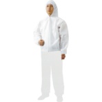 TRUSCO 不織布使い捨て保護服フード付ジャンバー LL TPC-F-LL-60 1袋(60着)
