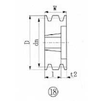 【クリックで詳細表示】エバオン ブッシングプーリー SPZ 190mm 溝数5 SPZ190-5 1個 SPZ190-5