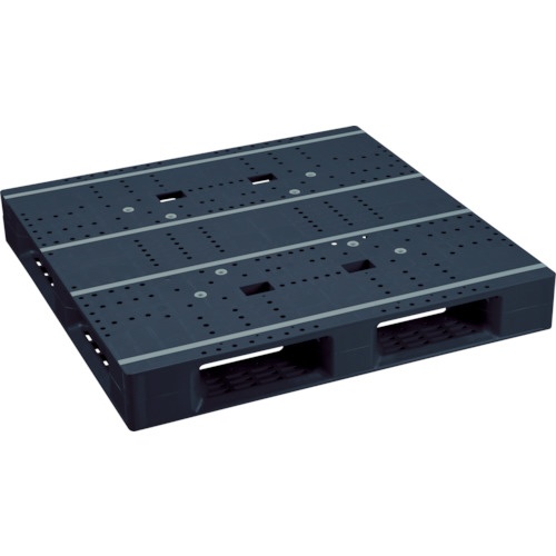 日本プラパレット　プラスチックパレット　ＺＦＤ－１１１１Ｅ－ＲＲ　片面四方差し　黒　ＺＦＤ－１１１１Ｅ－ＲＲ－ＢＫ　１台1