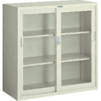 ＴＲＵＳＣＯ　耐薬品保管庫　ガラス引違型　８８０×４００×Ｈ８８０　Ｔ－３０３Ｇ　１台