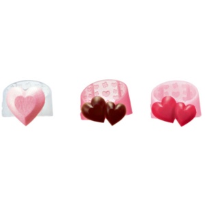 プラス　メクリッコ　Ｓｗｅｅｔ　ハート１　Ｍ　チョコ・レッド・パールローズ　ＫＭ－３０２ＳＡ－３　１袋（３個：各色１個）2