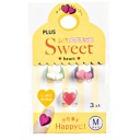 プラス　メクリッコ　Ｓｗｅｅｔ　ハート２　Ｍ　パールホワイト・ピンク・ローズ　ＫＭ－３０２ＳＡ－３　１袋（３個：各色１個）