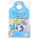 プラス　メクリッコ　Ｓｗｅｅｔ　フラワー１　Ｌ　ライム・パープル・ホワイト　ＫＭ－３０３ＳＢ－３　１袋（３個：各色１個）