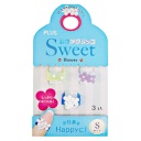 プラス　メクリッコ　Ｓｗｅｅｔ　フラワー１　Ｓ　ライム・パープル・ホワイト　ＫＭ－３０１ＳＢ－３　１袋（３個：各色１個）