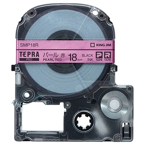 キングジム　テプラ　ＰＲＯ　テープカートリッジ　カラーラベル（パール）　１８ｍｍ　赤／黒文字　ＳＭＰ１８Ｒ　１個1