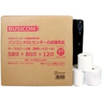 ビジコム　感熱レジロール　ノーマル紙　幅５８ｍｍ×直径８０ｍｍ×長さ６４ｍ　ＳＴ５８８０１２Ｎ－８０Ｋ　１箱（８０巻）