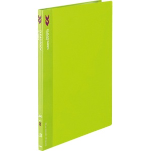 コクヨ　クリヤーブック（Ｋ２）固定式　Ａ４タテ　１０ポケット　背幅１１ｍｍ　中紙なし　黄緑　Ｋ２ラ－Ｋ１０ＹＧ　１冊1