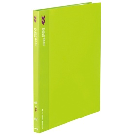 コクヨ　クリヤーブック（Ｋ２）固定式　Ａ４タテ　２０ポケット　背幅１８ｍｍ　中紙なし　黄緑　Ｋ２ラ－Ｋ２０ＹＧ　１冊