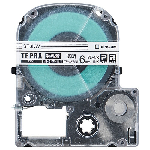キングジム　テプラ　ＰＲＯ　テープカートリッジ　強粘着　６ｍｍ　透明／黒文字　ＳＴ６ＫＷ　１個1