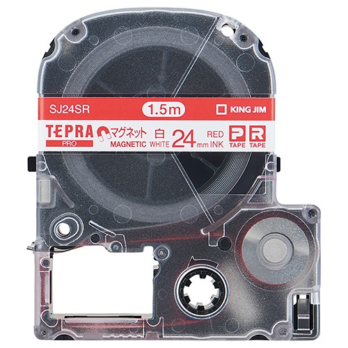キングジム　テプラ　ＰＲＯ　テープカートリッジ　マグネットテープ　２４ｍｍ　白／赤文字　ＳＪ２４ＳＲ　１個1