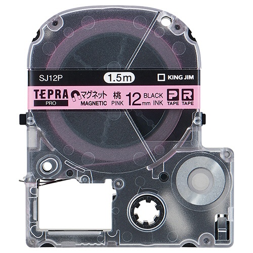 キングジム　テプラ　ＰＲＯ　テープカートリッジ　マグネットテープ　１２ｍｍ　ピンク／黒文字　ＳＪ１２Ｐ　１個1