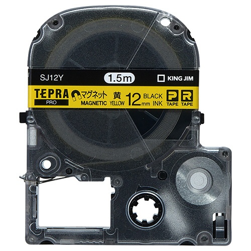 キングジム　テプラ　ＰＲＯ　テープカートリッジ　マグネットテープ　１２ｍｍ　黄／黒文字　ＳＪ１２Ｙ　１個1