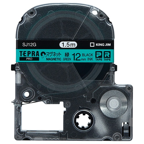 キングジム　テプラ　ＰＲＯ　テープカートリッジ　マグネットテープ　１２ｍｍ　緑／黒文字　ＳＪ１２Ｇ　１個1