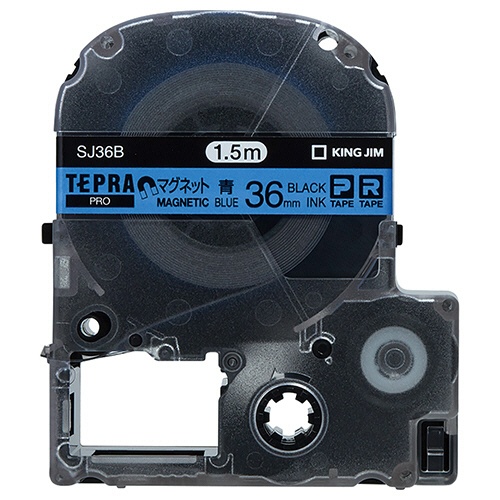 キングジム　テプラ　ＰＲＯ　テープカートリッジ　マグネットテープ　３６ｍｍ　青／黒文字　ＳＪ３６Ｂ　１個1