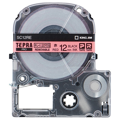 キングジム　テプラ　ＰＲＯ　テープカートリッジ　キレイにはがせるラベル　１２ｍｍ　赤／黒文字　ＳＣ１２ＲＥ　１個1