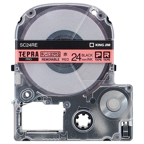 キングジム　テプラ　ＰＲＯ　テープカートリッジ　キレイにはがせるラベル　２４ｍｍ　赤／黒文字　ＳＣ２４ＲＥ　１個1