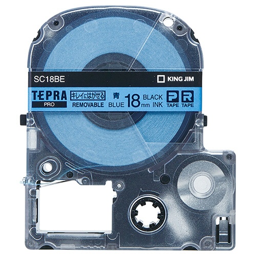 キングジム　テプラ　ＰＲＯ　テープカートリッジ　キレイにはがせるラベル　１８ｍｍ　青／黒文字　ＳＣ１８ＢＥ　１個1