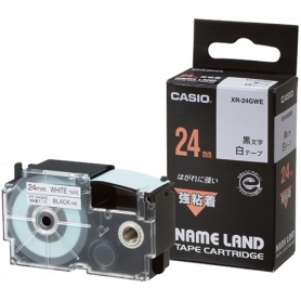 【たのめーる】カシオ NAME LAND 強粘着テープ 24mm×5.5m 白/黒文字 XR-24GWE 1個の通販