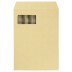 ＴＡＮＯＳＥＥ　窓付封筒　裏地紋付　Ａ４　テープのり付　８５ｇ／ｍ2　クラフト（窓：フィルム）　１パック（１００枚）