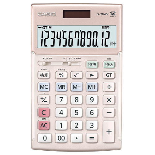 たのめーる】カシオ 本格実務電卓 12桁 ジャストタイプ ピンク JS-20WK 