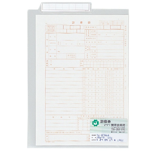 ライオン事務器　カルテフォルダー　クリアーホルダータイプ　Ａ４　ＫＦ－１Ｍ－５０Ｐ　１パック（５０冊）2