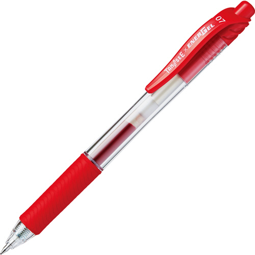 【クリックで詳細表示】TANOSEE ノック式ゲルインクボールペン 0.7mm 赤 1本 BL107OTSB