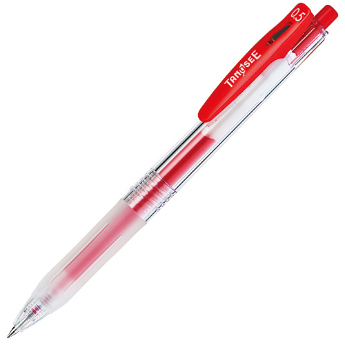 【クリックで詳細表示】TANOSEE ノック式ゲルインクボールペン(バインダークリップ) 0.5mm 赤 1本 TS-JJ15-R