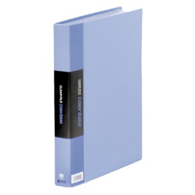 キングジム　クリアーファイル　カラーベーストリプル　Ａ４タテ　６０ポケット　背幅３５ｍｍ　青　１３２－３Ｃ　１冊