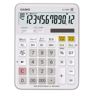 カシオ　計算チェック機能付き電卓　１２桁　ＤＪ－１２０Ｗ－Ｎ　１台1