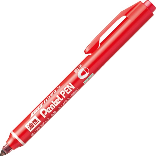 ぺんてる　油性マーカー　ノック式ハンディＳ　Ｐｅｎｔｅｌ　ＰＥＮ　細字丸芯　赤　ＮＸＳ１５－ＢＰ　１本1