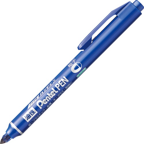 ぺんてる　油性マーカー　ノック式ハンディＳ　Ｐｅｎｔｅｌ　ＰＥＮ　細字丸芯　青　ＮＸＳ１５－ＣＰ　１本1