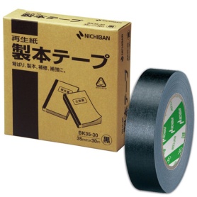 ニチバン　製本テープ＜再生紙＞　３５ｍｍ×３０ｍ　黒　ＢＫ３５－３０６　１巻
