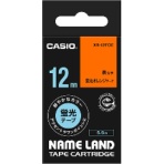 カシオ　ＮＡＭＥ　ＬＡＮＤ　スタンダードテープ　１２ｍｍ×５．５ｍ　蛍光／黒文字