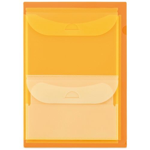 ライオン事務器　ダブルポケットホルダー（イロキャリ）　パンプキン　ＷＰ－１２３　１冊1